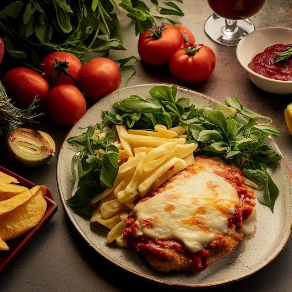 Schnitze Parmigiana served with chips and Salad Online Ordering By Order Eats (3)